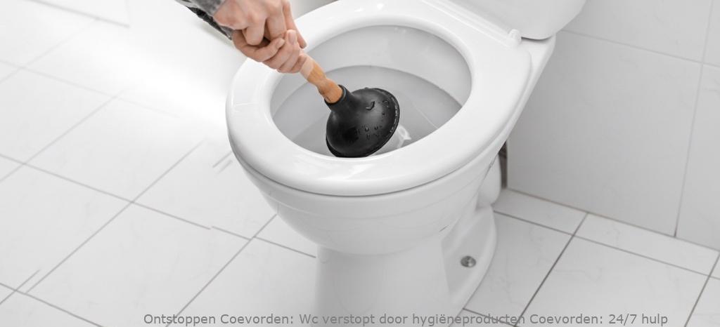 Wc verstopt door hygiëneproducten Coevorden: 24/7 hulp